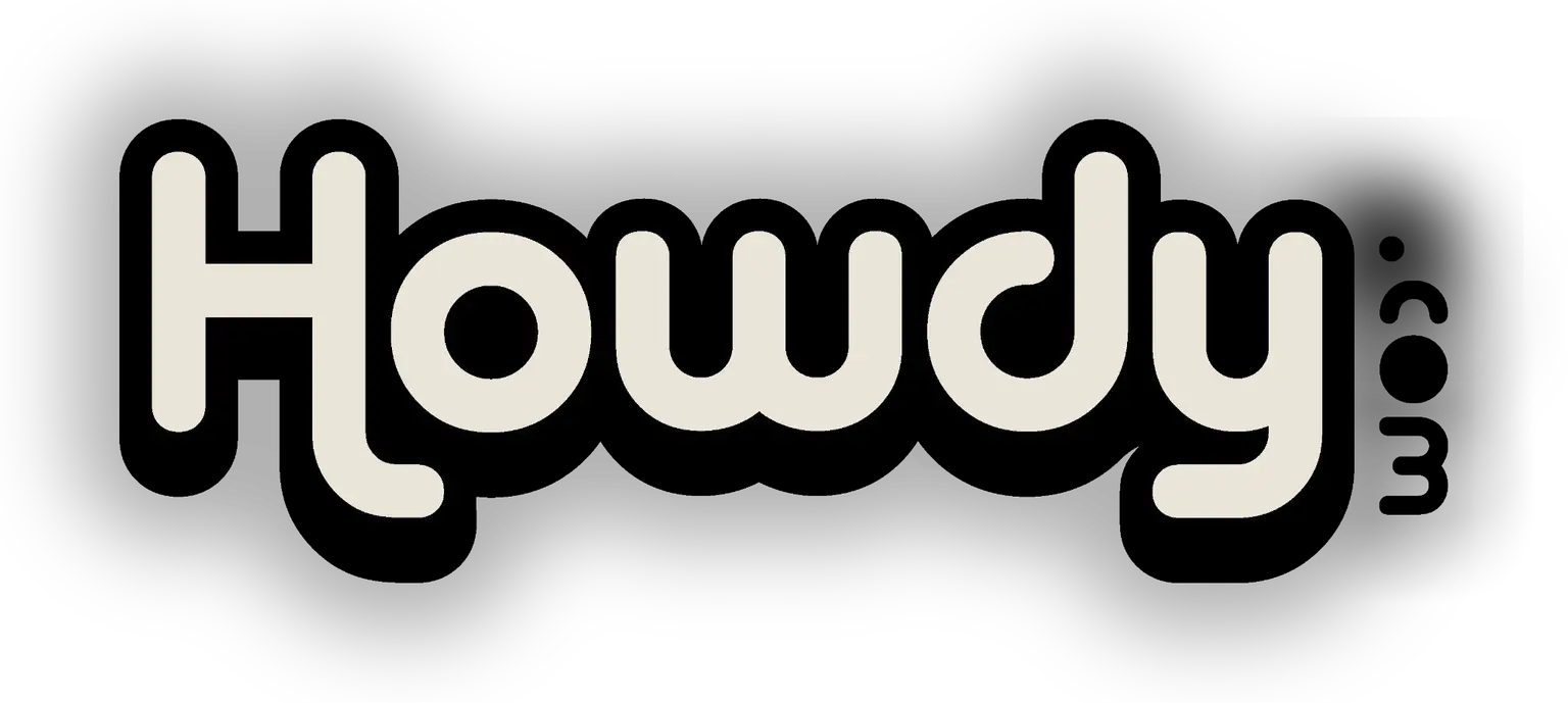 Incorrect Howdy logo with drop shadow